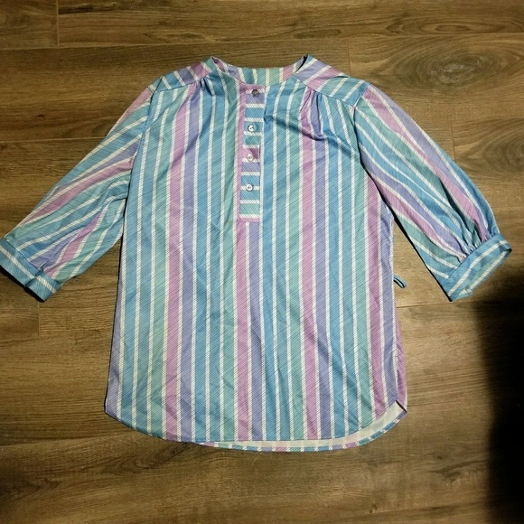 Bundle of 3 Vintage Pastel Striped Shirts - Picture 4 of 8